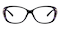 Zoe Black/Purple Oval Plastic Eyeglasses