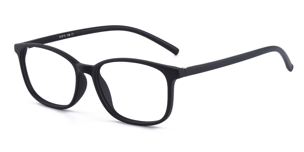 Dinas Black Rectangle TR90 Eyeglasses
