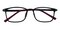 Aurek Black/Red Rectangle TR90 Eyeglasses
