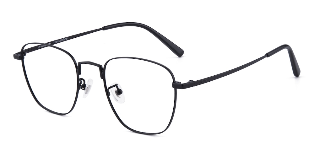 Gladia Black Square Titanium Eyeglasses