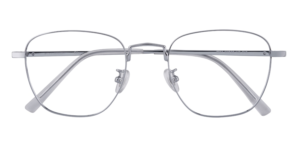 Gladia Silver Square Titanium Eyeglasses