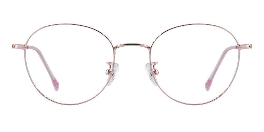 Helots Pink Round Titanium Eyeglasses