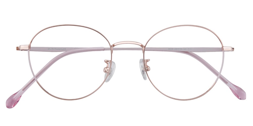 Helots Pink Round Titanium Eyeglasses