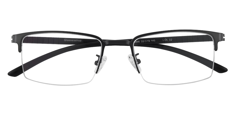 Fredas Gunmetal Rectangle TR90 Eyeglasses
