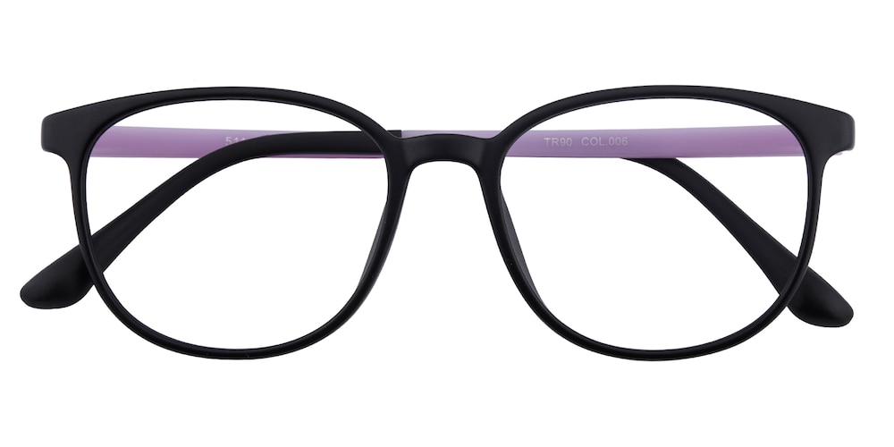 Yonkers Black/Purple Round TR90 Eyeglasses