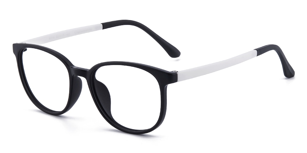 Yonkers Black/White Round TR90 Eyeglasses