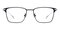 Amiens Black/Silver Classic Wayframe Titanium Eyeglasses