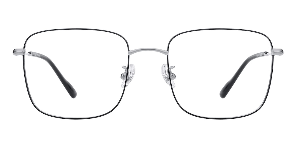 Troy Black/Silver Square Titanium Eyeglasses