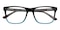 Endicott Black/Green Rectangle Acetate Eyeglasses
