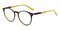 Hickory Black/Yellow Round Acetate Eyeglasses