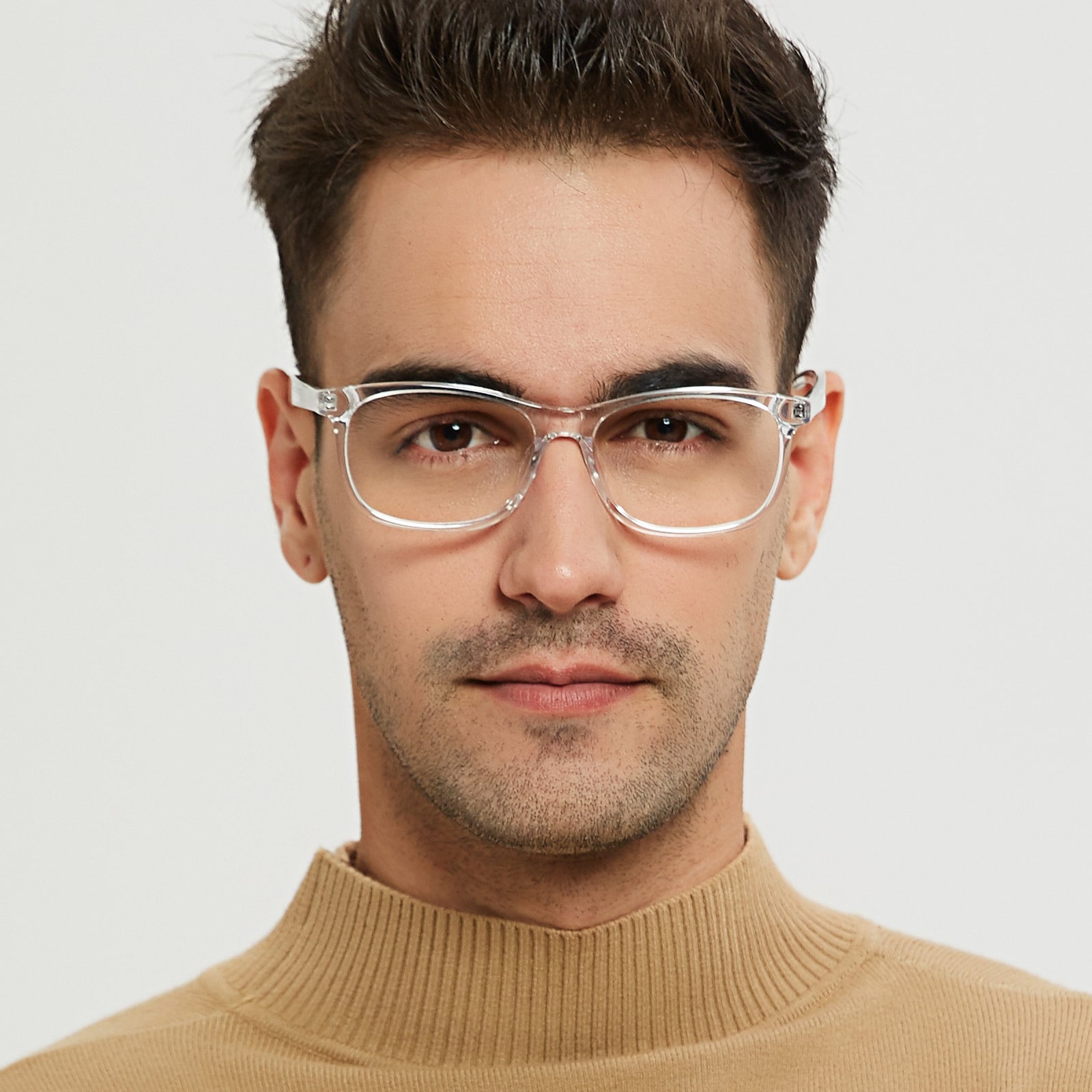 Rectangle,Classic Wayframe Eyeglasses, Full Frame Crystal Plastic - FZ1358