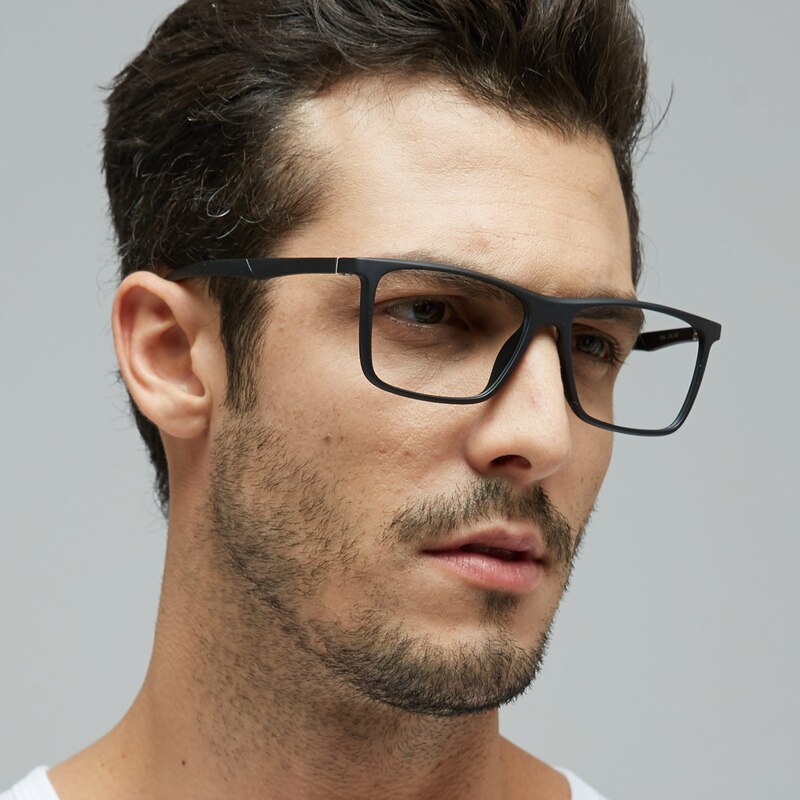 Bruno Black Rectangle TR90 Eyeglasses