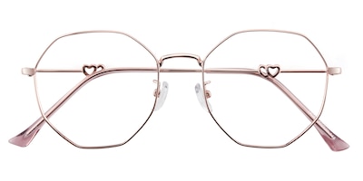 Toledo Rose Gold Polygon Metal Eyeglasses