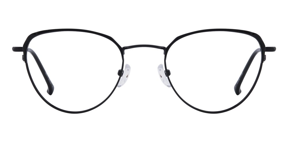 Lancaster Black Oval Metal Eyeglasses