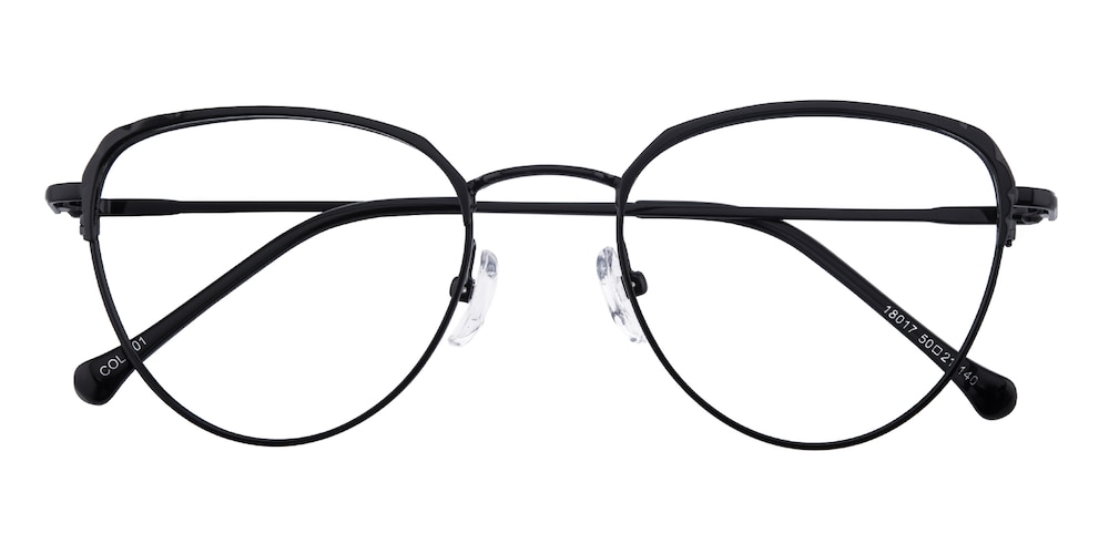 Lancaster Black Oval Metal Eyeglasses