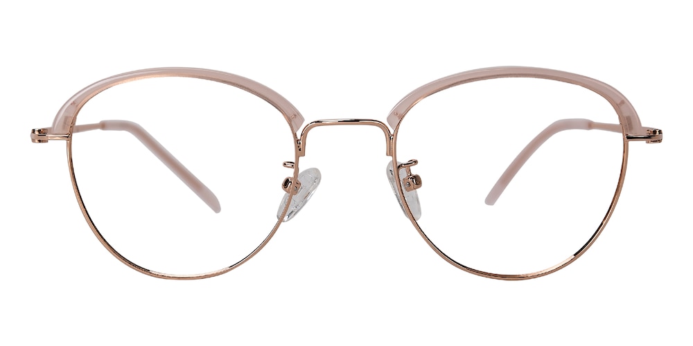 Marie Rose Gold Oval Acetate Eyeglasses