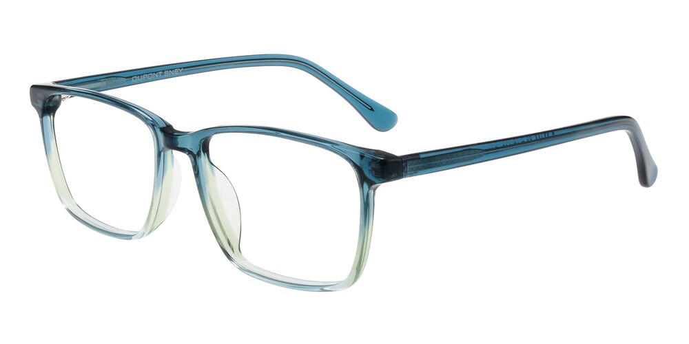 Beulah Blue/Green Rectangle Acetate Eyeglasses