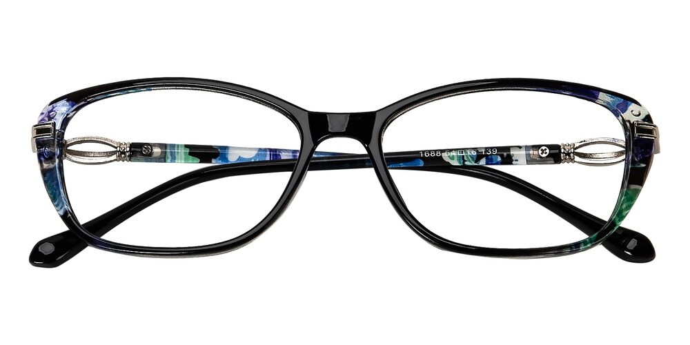 Abina Black/Multicolor Rectangle TR90 Eyeglasses