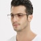Lyndon Gunmetal Rectangle Metal Eyeglasses