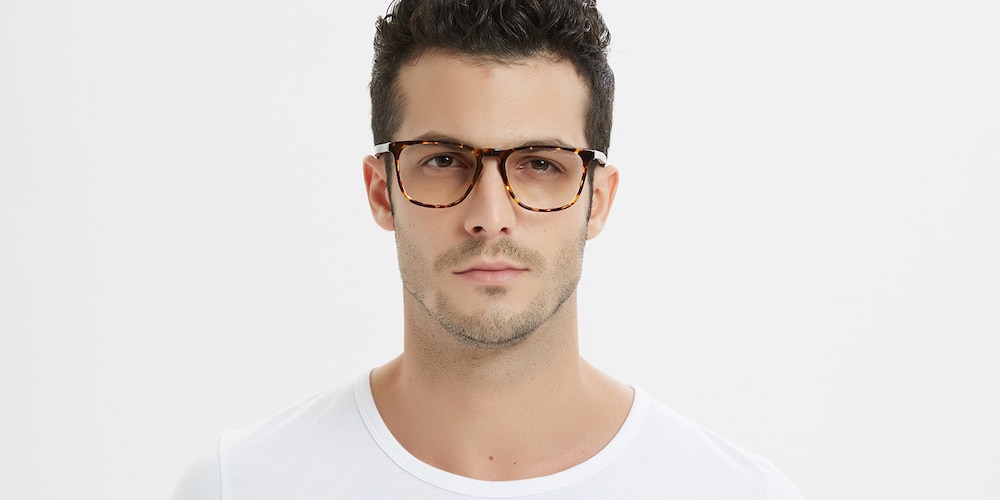 Lucien Tortoise Rectangle Acetate Eyeglasses