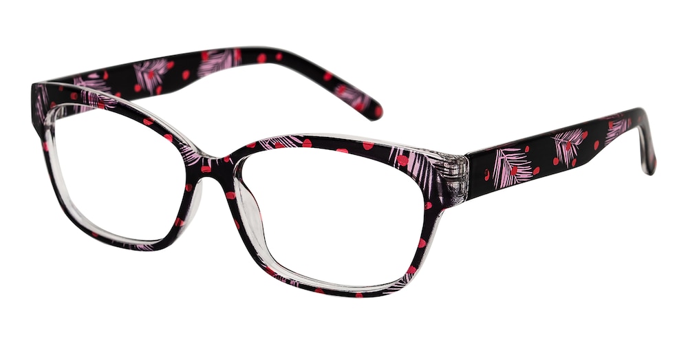 Jungle Black/Red Cat Eye TR90 Eyeglasses