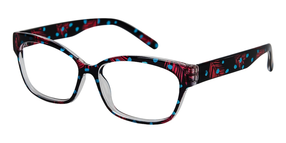 Jungle Black/Blue Cat Eye TR90 Eyeglasses