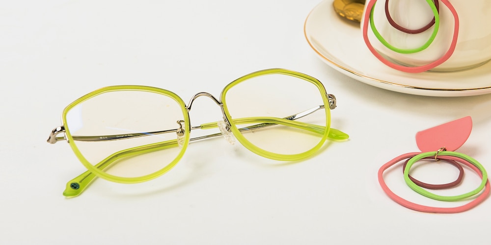 Kenora Green Polygon Acetate Eyeglasses