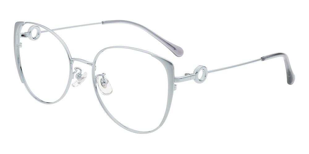 Warren Silver Cat Eye Titanium Eyeglasses