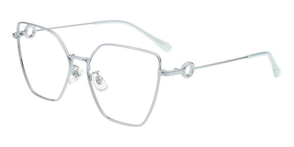 Peekskill Silver Polygon Titanium Eyeglasses