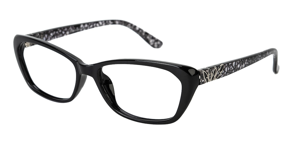 Valentina Black Cat Eye Plastic Eyeglasses