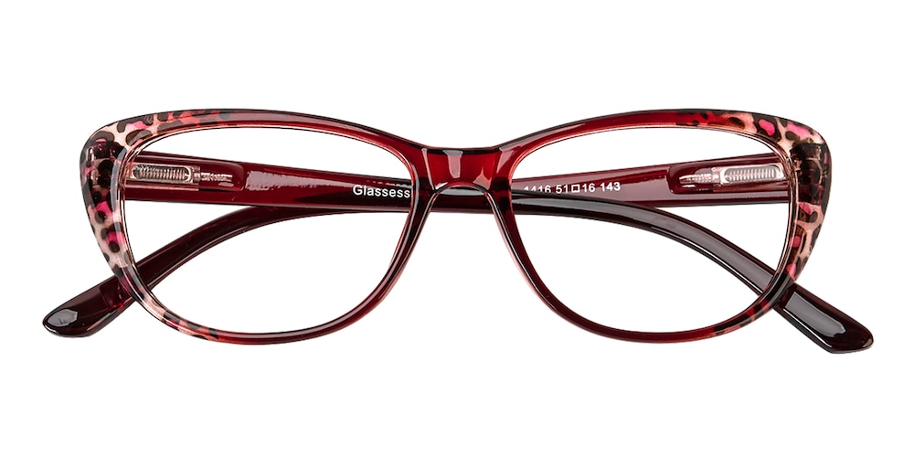 Astrid Red Cat Eye Plastic Eyeglasses