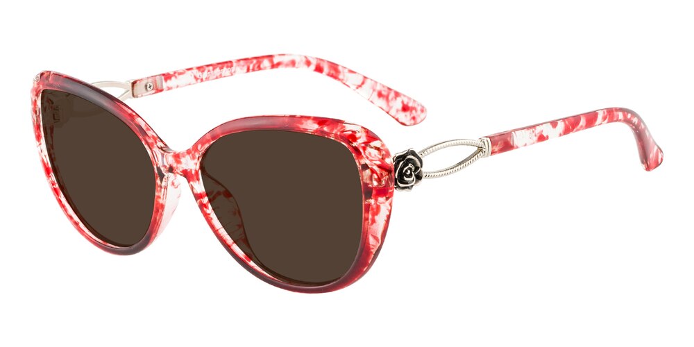 Dorado Red Cat Eye Plastic Sunglasses