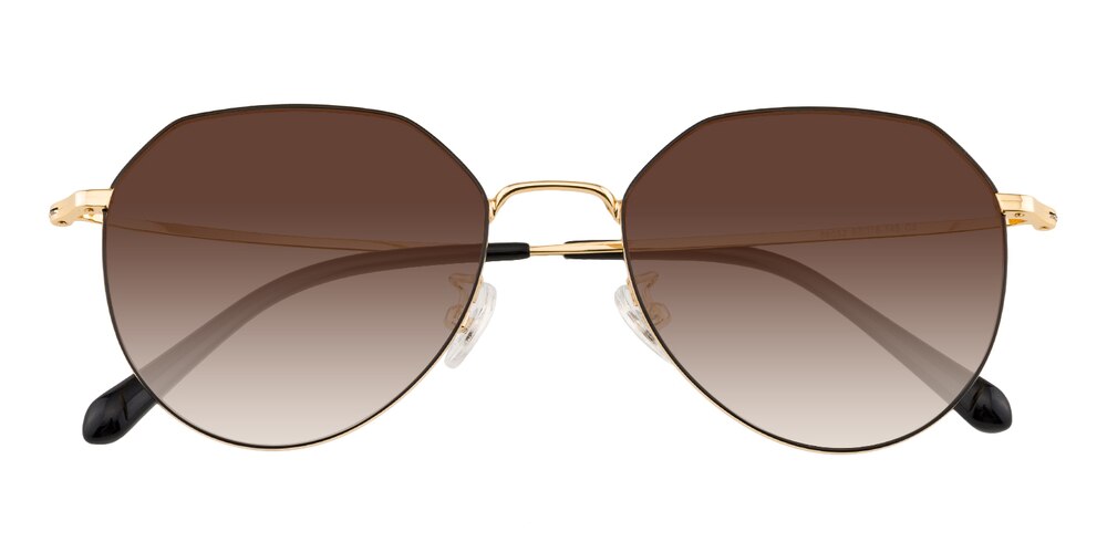 Monterey Black/Golden Polygon Titanium Sunglasses