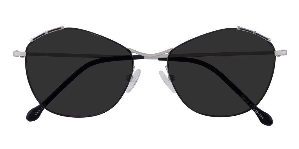Solana Black/Silver Polygon Metal Sunglasses
