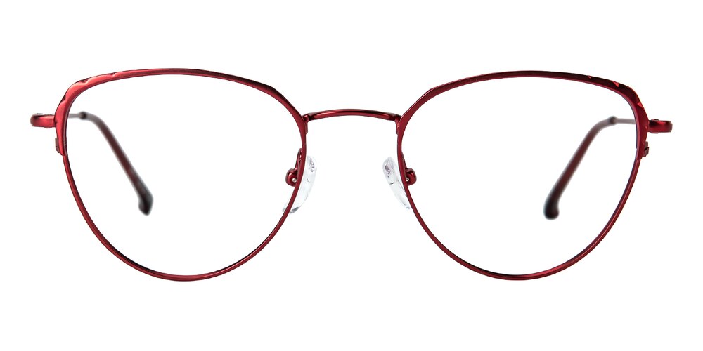 Lancaster Red Oval Metal Eyeglasses