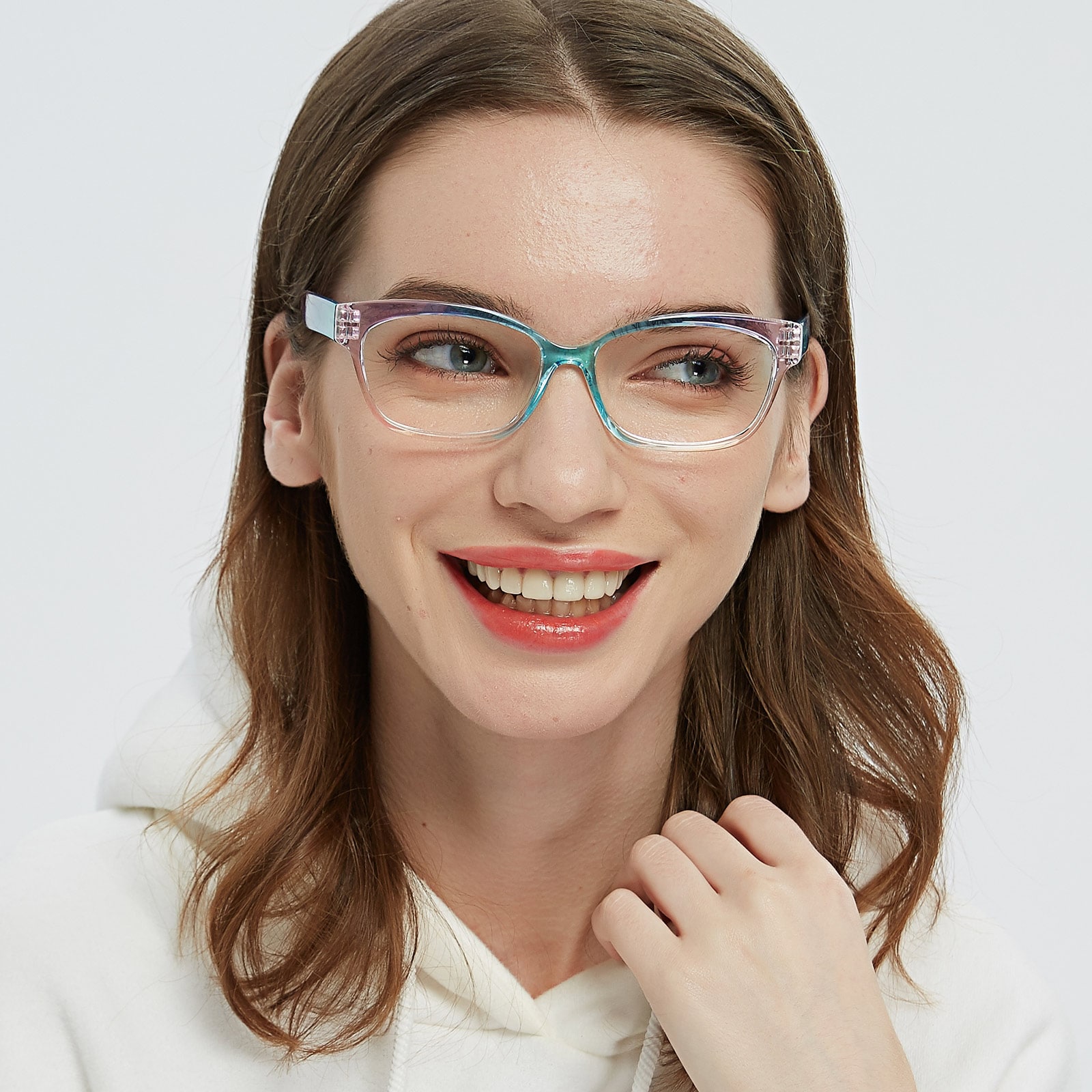 Cat Eye Eyeglasses, Full Frame Multicolor TR90 - FP2013