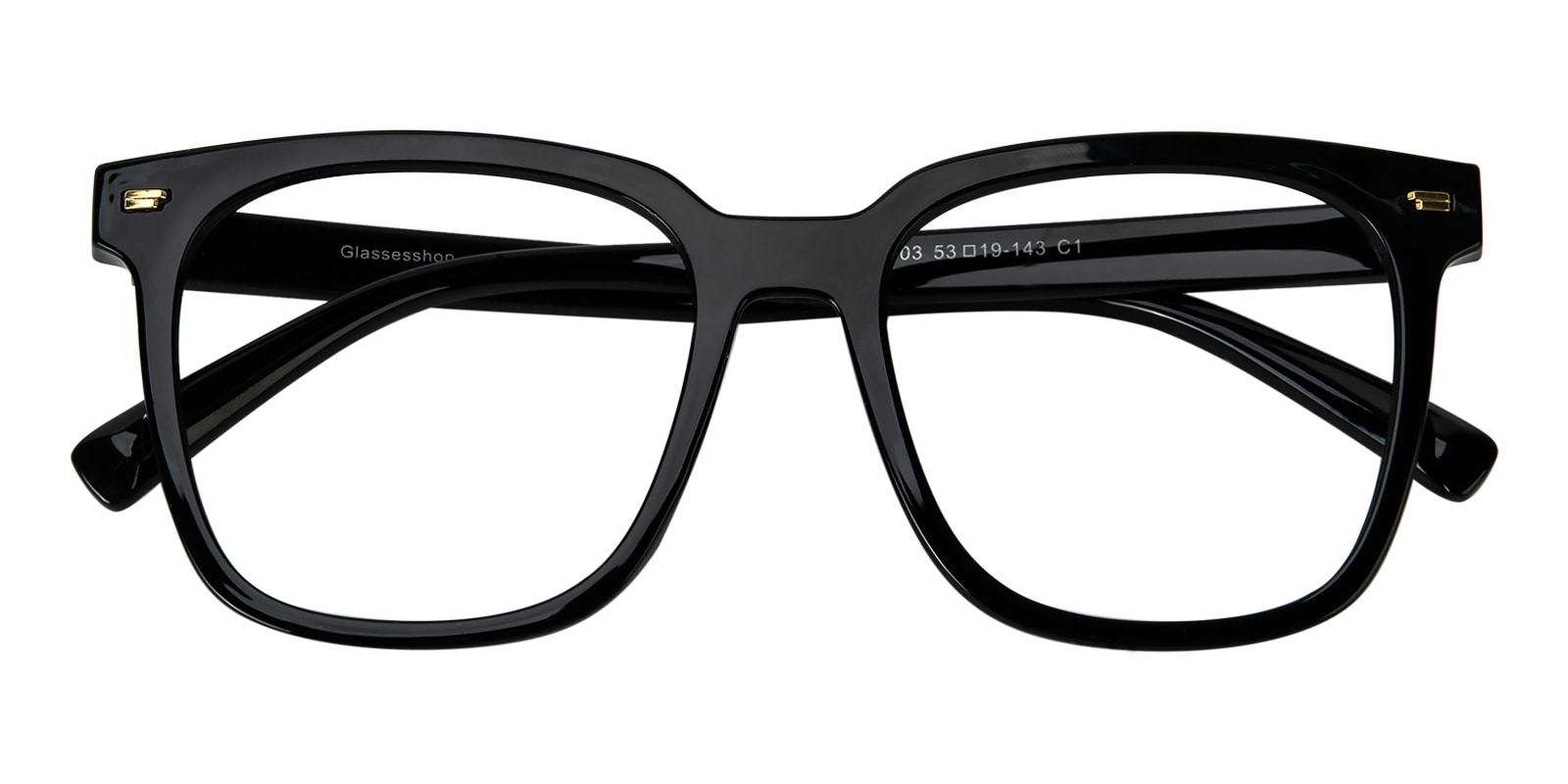 Horn,Square Eyeglasses, Full Frame Black TR90 - FP2023
