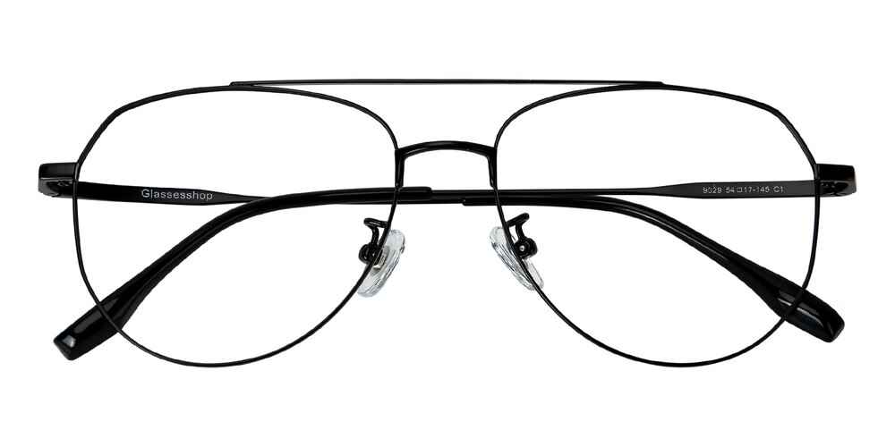 Omma Black Aviator Titanium Eyeglasses
