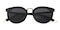 Odelia Black Classic Wayframe Metal Sunglasses