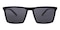 Ernest Black Rectangle TR90 Sunglasses
