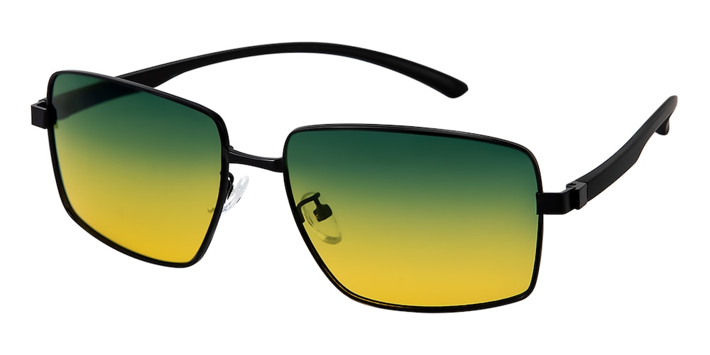 Harvey Black Rectangle TR90 Sunglasses