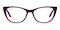 Dinah Red/Purple Cat Eye Acetate Eyeglasses