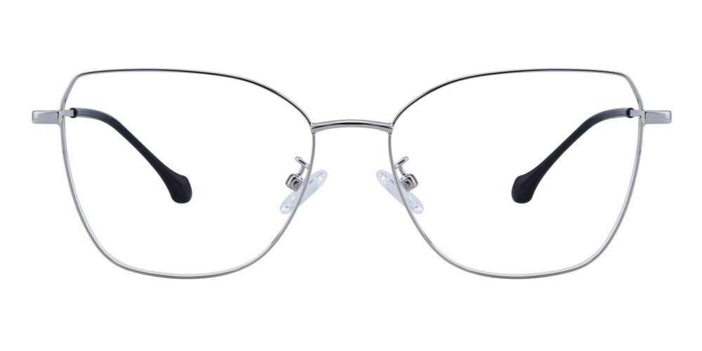 Hermosa Silver Cat Eye Metal Eyeglasses