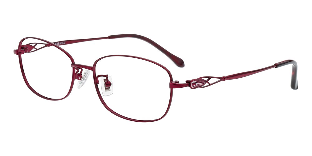 Laguna Red Oval Titanium Eyeglasses