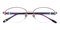 Elaine Purple Oval Metal Eyeglasses