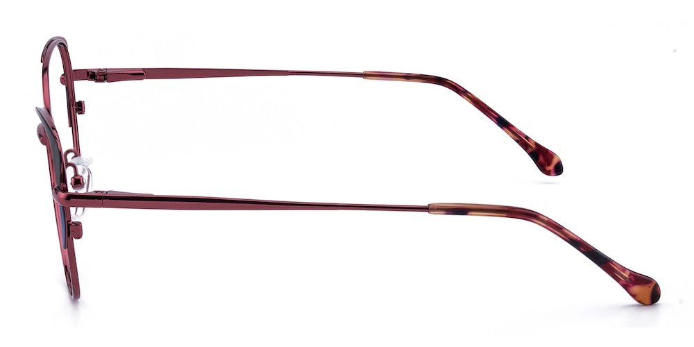 April Red Cat Eye Metal Eyeglasses