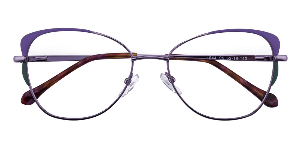 April Purple Cat Eye Metal Eyeglasses