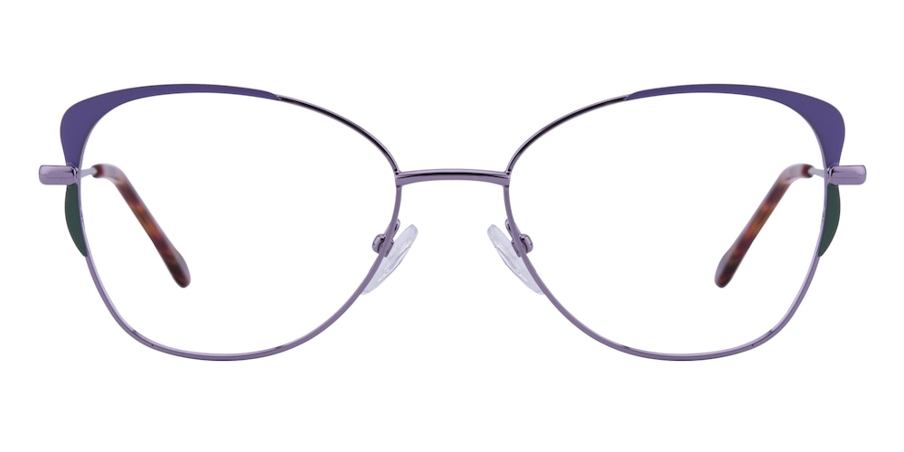 April Purple Cat Eye Metal Eyeglasses