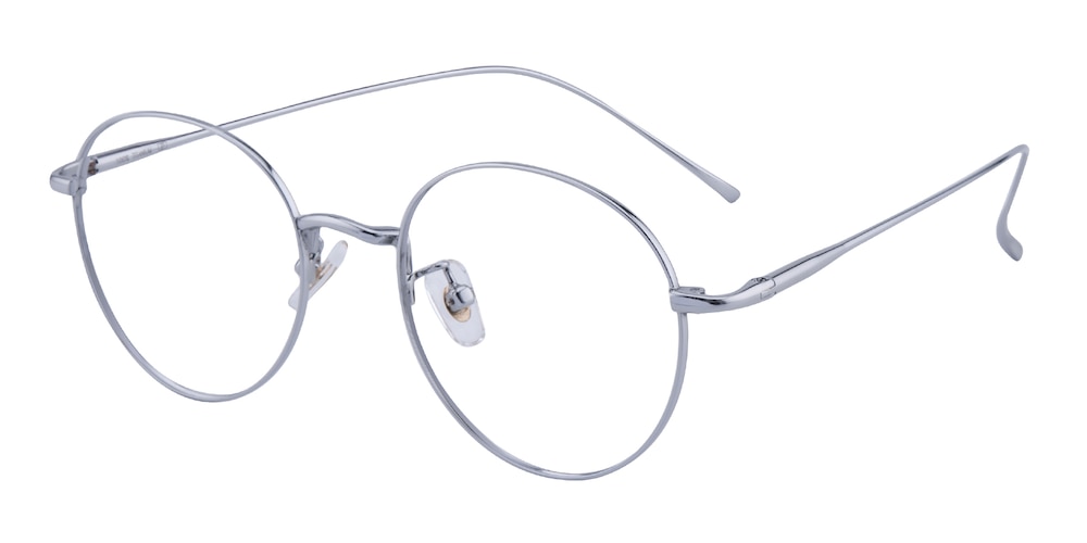 Glenview Silver Round Titanium Eyeglasses