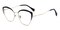 Aries Black/Golden Cat Eye Stainless Steel Eyeglasses